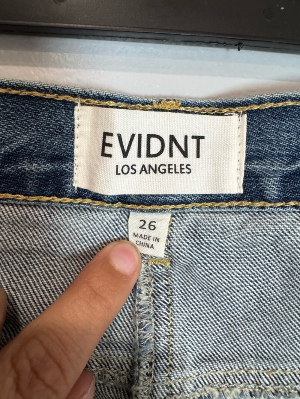 EVIDNT LOS ANGELES Women's blue Denim Asymmetric Wrap Skirt Sz 26 - Picture 9 of 13